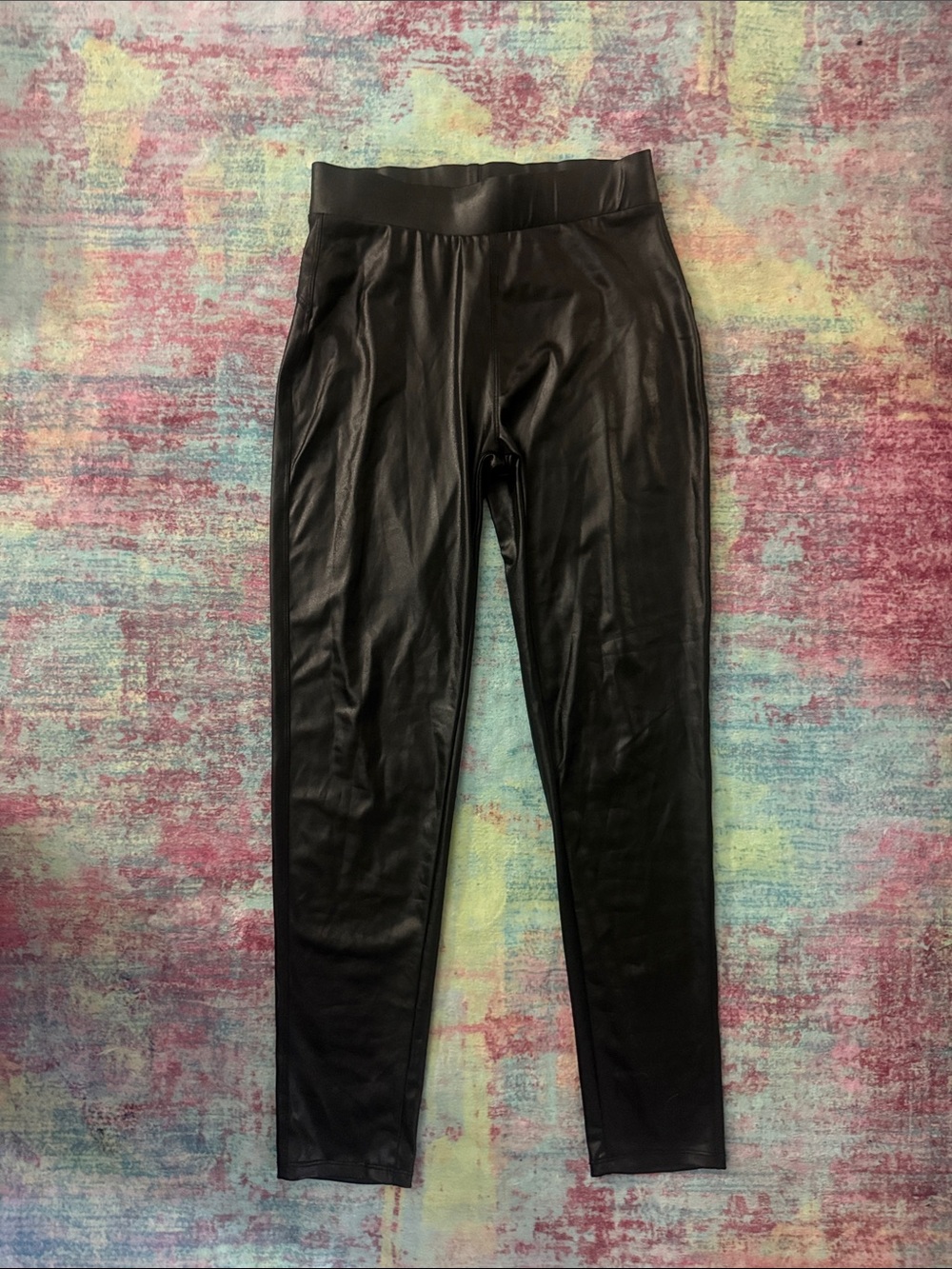 New Mix Black Faux-Leather Leggings